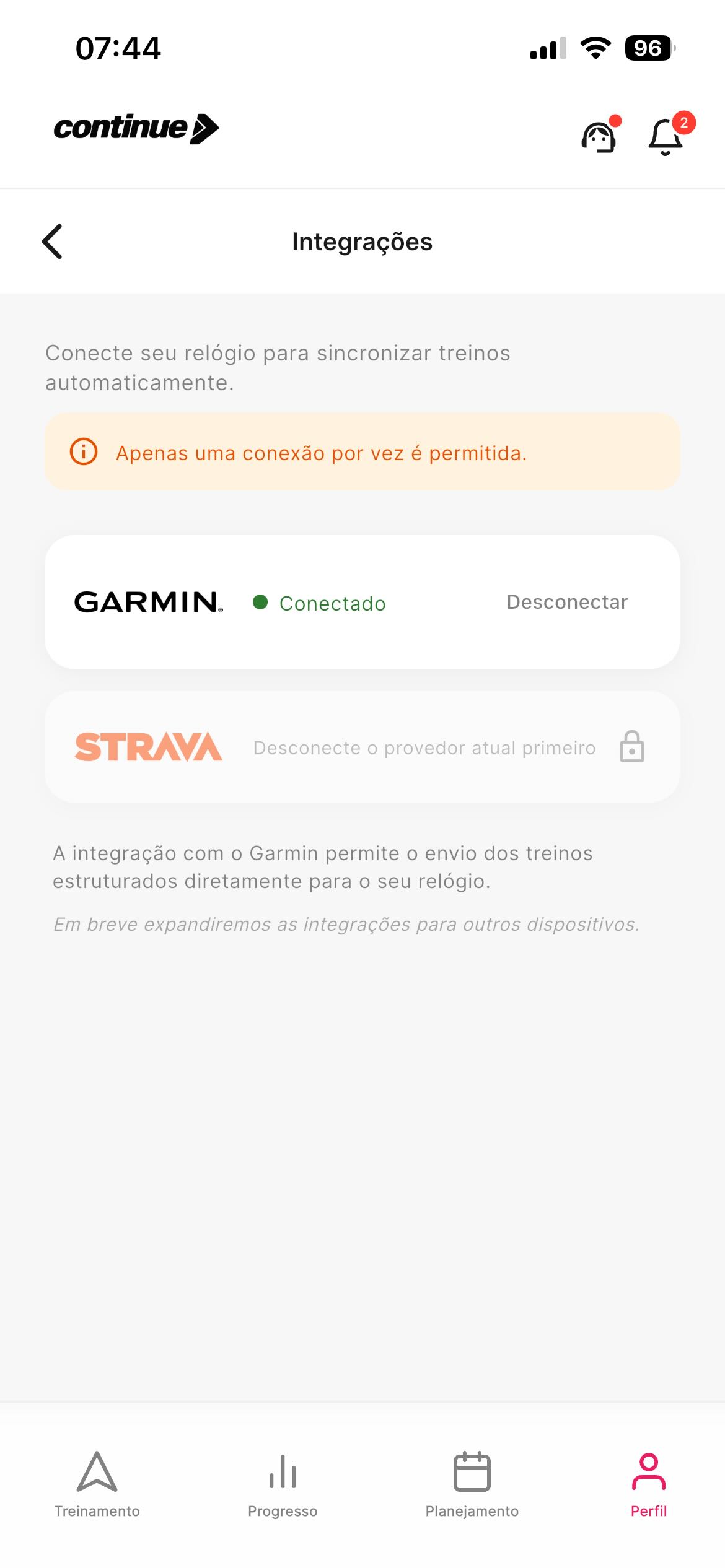 Integrações com Garmin e Strava